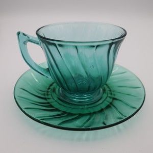 Jeannette Petal Swirl Ultramarine Cup & Saucer